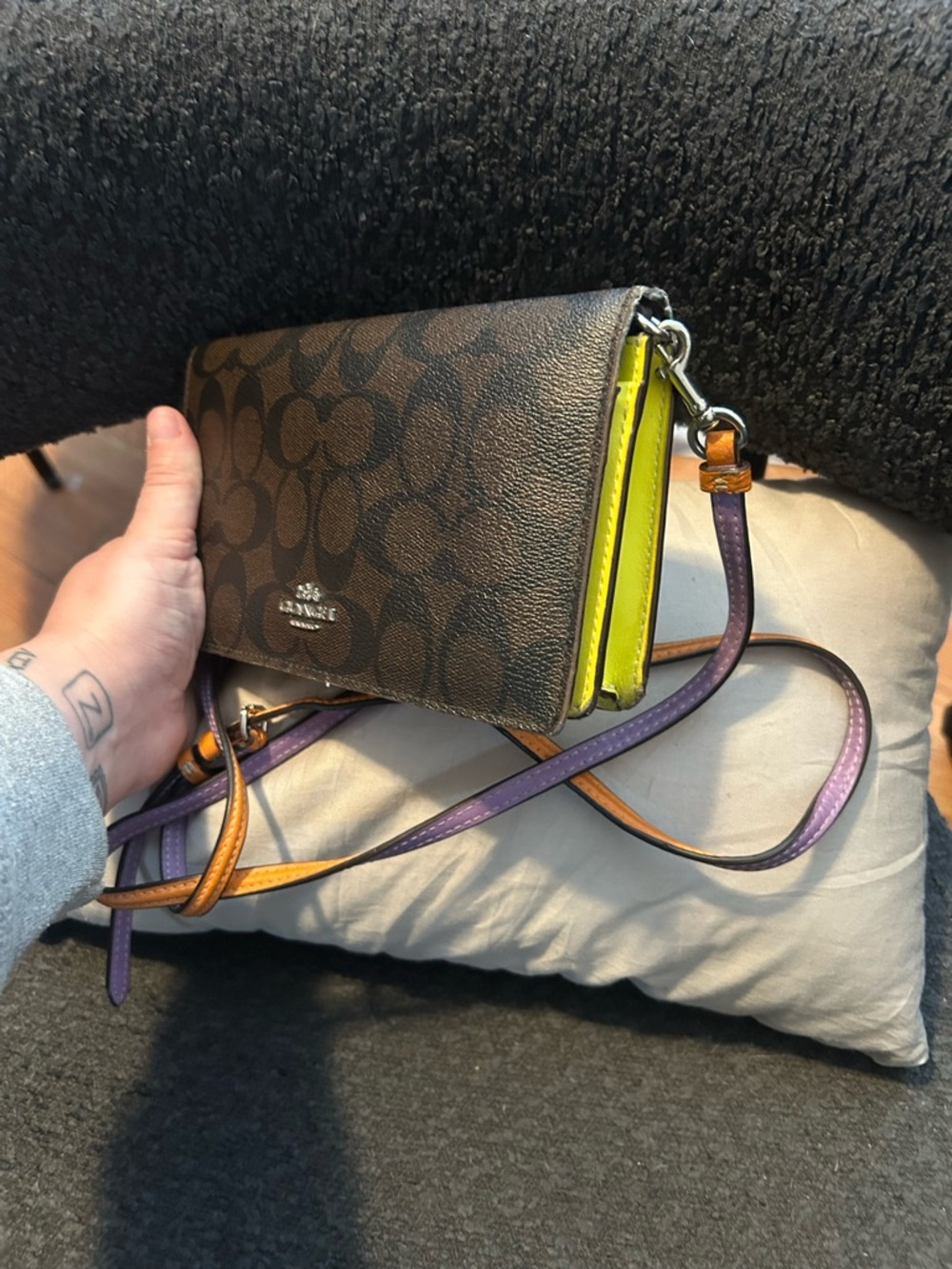 Coach Anna Foldover Signature Crossbody Colorful Accents - Picture 2 of 7